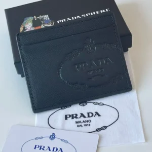 Design Black Saffiano Logo Print Card Holder - Dubai Fashion LUX