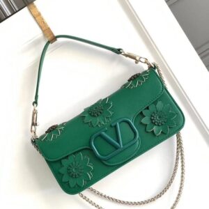Design Lady Handbag Bag Cowhide Leather Bags Designer 23 Fashion Flower Sticker Loco Handbag Small Square Magnetic Single Shoulder Straddle Handheld O3kk - Dubai Fashion LUX