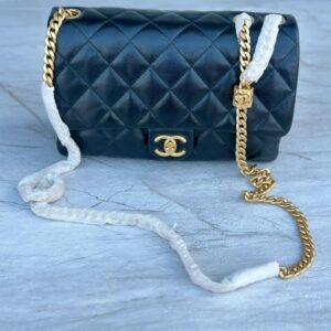 Design Lambskin Quilted Small Pillow Crush Flap Black - Dubai Fashion LUX