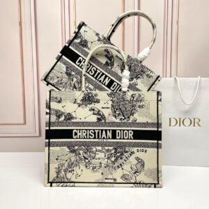 Design MEDIUM BOOK TOTE Latte and Black Zodiac Embroidery - Dubai Fashion LUX