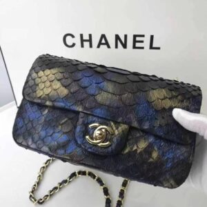 Design mintfarbene klassische Tasche mit Klappe in Gold ombre - Dubai Fashion LUX