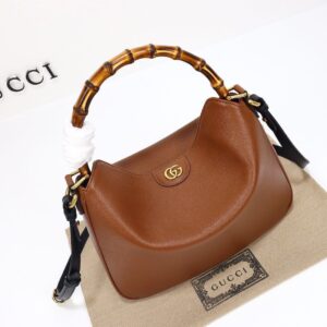 Gucci Diana Leather Shoulder Bag – Luxury Bamboo Handle Bag