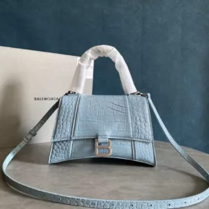 Balenciaga Hourglass Bag Crocodile Leather Light Blue - Luxury Master Copy Dubai