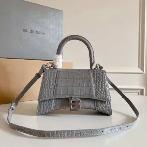 Balenciaga Hourglass bag Gray crocodile-embossed leather - Luxury Master Copy Dubai