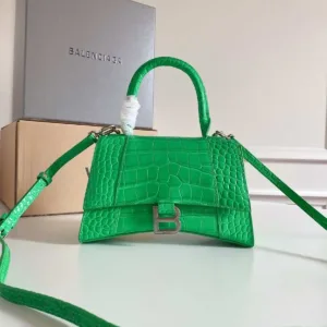 Balenciaga Hourglass bag green crocodile-embossed leather - Luxury Master Copy Dubai