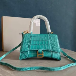 Balenciaga Hourglass bag Green crocodile-embossed - Luxury Master Copy Dubai