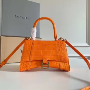 Balenciaga Hourglass bag orange croc-embossed calfskin leather - Luxury Master Copy Dubai