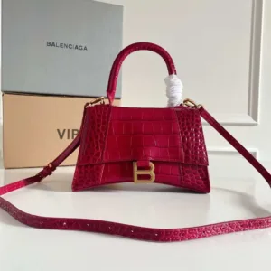Balenciaga Hourglass bag Red crocodile-embossed leather - Luxury Master Copy Dubai