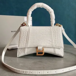 Balenciaga Hourglass bag White crocodile-embossed leather - Luxury Master Copy Dubai