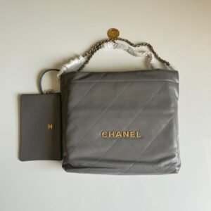 Best Chanel 22 Small Grey Calfskin Bag | Dubai Luxury Items