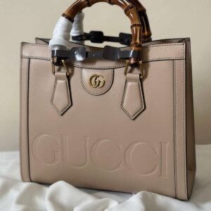 Best Gucci Diana Small Tote Pink Beige Leather bag