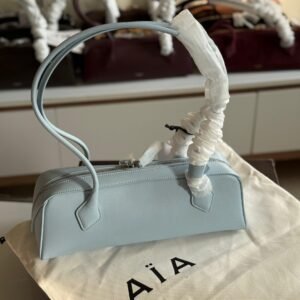 Best Quality Alaia Medium Le Teckel Light Blue Shoulder Bag