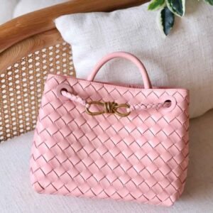 Buy Bottega Veneta Andiamo Small Light Pink Intrecciato | Dubai Luxury Items
