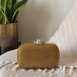 Buy Bottega Veneta Knot Clutch Gold All-over Crystal Leather