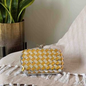 Buy Bottega Veneta Knot Clutch Minaudiere Silver & Gold