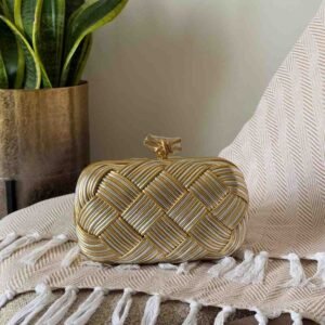 Buy Bottega Veneta Knot Minaudiere Clutch Gold Silver