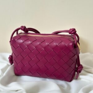 Buy Bottega Veneta Loop Camera Mini Bag Pink Intrecciato