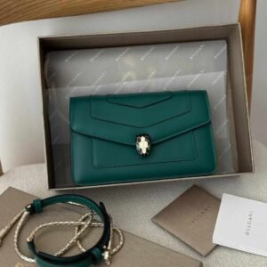 Buy Bvlgari Emerald Green Leather Serpenti Forever Small Bag