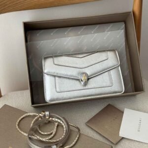 Buy Bvlgari Silver Metallic Serpenti Forever Small Bag