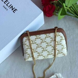 Buy Celine Clutch on Chain Triomphe canvas and Lambskin | Bags Dubai - Luxury Master Copy Dubai