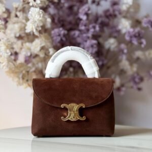 Buy Celine Teen Nino Bag Dark Brown Suede Calfskin | Dubai Luxury Items