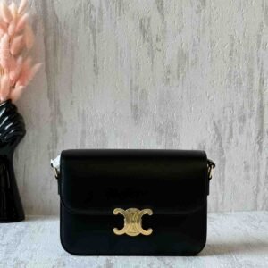 Buy Celine Triomphe Classique Black Shiny Calfskin Bag | Dubai Luxury Items