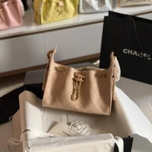 Buy Chanel 25 Mini Light Beige Caviar Quilted Hobo Bag | Dubai Luxury items
