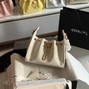 Buy Chanel 25 Mini White Quilted Caviar Leather Hobo Bag