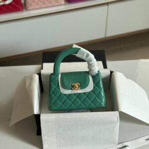 Buy Chanel Kelly Bag Mini Light Green Calfskin | Dubai Luxury Items