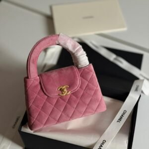 Buy Chanel Kelly Bag Mini Pink Velvet Gold Hardware | Dubai Luxury Items
