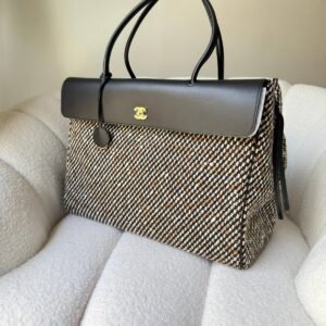 Buy Chanel Large Urban Essential Shopping Tote Black Calfskin & Multicolor Tweed