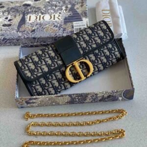 Buy Dior 30 Montaigne East-West Blue Oblique Bag | Dubai Luxury Items