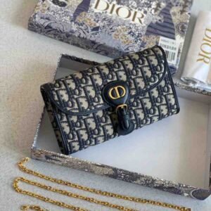 Buy Dior Bobby East-West Pouch Blue Oblique Jacquard | Dubai Luxury Items