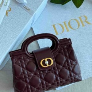Buy Dior Jolie Mini Bag Burgundy Cannage Lambskin | Dubai Luxury Items