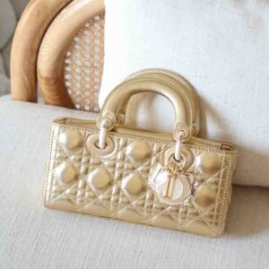 Buy Dior Lady D-Joy Small Metallic Gold Calfskin | Dubai Luxury Items