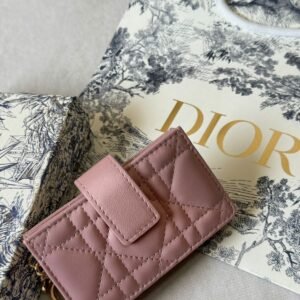 Buy Dior Lady Dior Card Holder Jasmine Powder Pink | Dubai Luxuey Items