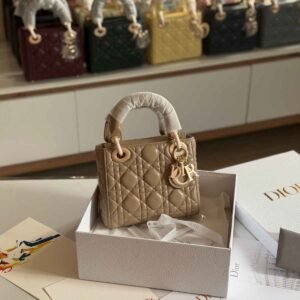 Buy Dior Lady Dior Mini Beige Lambskin Bag | Dubai Luxury Items