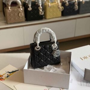 Buy Dior Lady Dior Mini Black Lambskin Bag | Dubai Luxury items