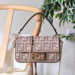 Buy Fendi Baguette Mini Beige FF Jacquard Bag | Dubai Luxury Items