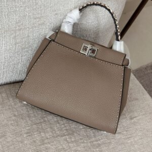 Buy Fendi Peekaboo Mini Beige Selleria 220 Stitches | Dubai Luxury Items