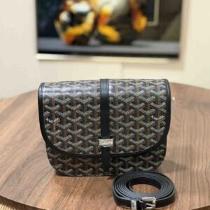 Buy Goyard Belvedere PM Bag Black Goyardine Canvas