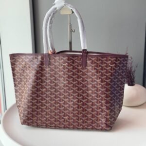 Buy Goyard Saint Louis PM Tote Burgundy Chevron Canvas Bag