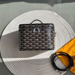 Buy Goyard Vanity Case Muse Mini Black Goyardine Canvas