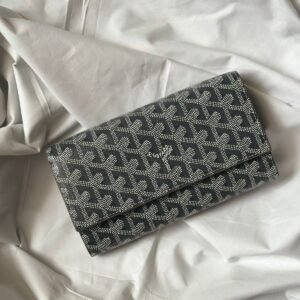 Buy Goyard Wallet Varenne Continental Grey Goyardine Canvas