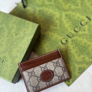 Buy Gucci Card Holder Beige Brown GG Logo Patch Canvas