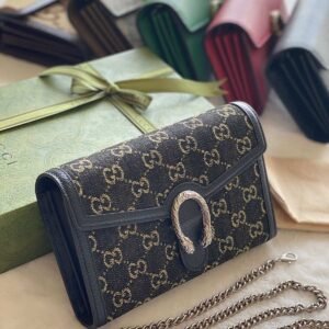 Buy Gucci Dionysus Wallet GG Black Denim Canvas