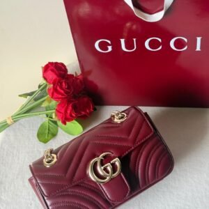 Buy Gucci GG Marmont Small Burgundy Shoulder Bag