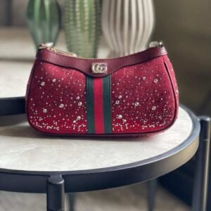Buy Gucci Ophidia Shoulder Bag Small Burgundy Crystals