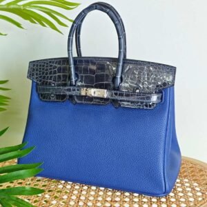 Buy Hermes Birkin 25 Bleu Marine Crocodile & Togo Leather