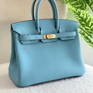 Buy Hermes Birkin 25CM Bleu Jean Togo Leather Handbag